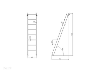 Échelle mezzanine FORTIA bois 40 x 190 cm 8 marches