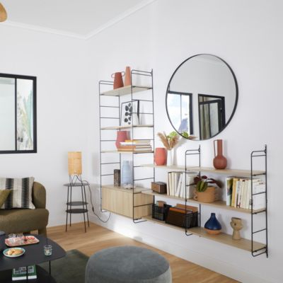 Échelle murale pour rangement modulable ouvert GoodHome Rigga noir H. 171,2 cm
