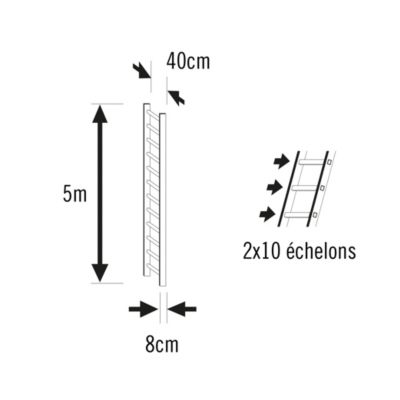 Echelle plate de toit en bois Hailo Safety Roof 5m