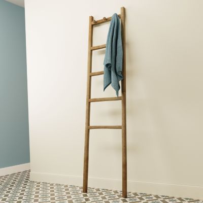 Porte-serviettes échelle En Bois Massif De Noyer - 170 Cm - VidaXL - Rangement Et Déco Salle De Bain