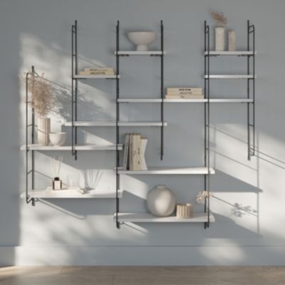 Échelle support pour étagères murales H.87 cm noir, GoodHome Rigga