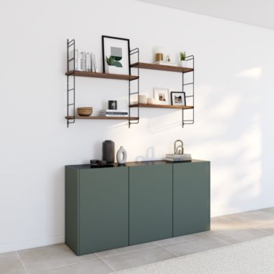 Échelle support pour étagères murales H.87 cm noir, GoodHome Rigga