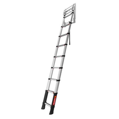 Echelle télescopique escamotable 10 marches - Hauteur de 2.55 à 3.00m - TEL-72527