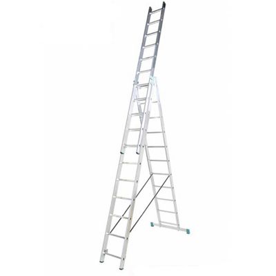 Echelle transformable 3 plans 3x12 barreaux - Longueur max. 7.96m - Sol plat - 7612