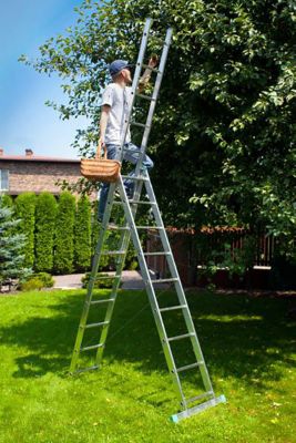 Echelle transformable 3 plans 3x12 barreaux - Longueur max. 7.96m - Sol plat - 7612