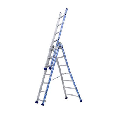 Echelle transformable 3 plans 3x7 marches - Hauteur de travail max 5,8m - 2443607