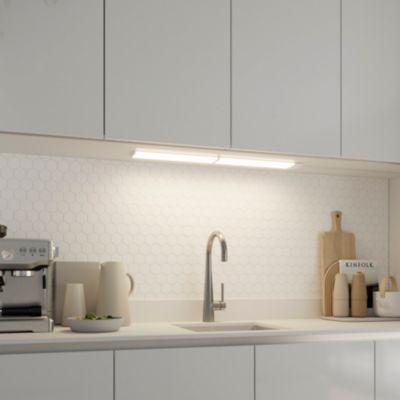 Éclairage d'angle sous meuble Fidalgo LED intégrée variation de blancs 60lm 1.3W IP20 L.9xH.1.1cm blanc GoodHome