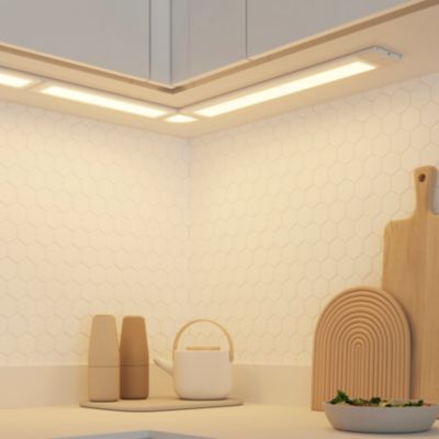Éclairage d'angle sous meuble Fidalgo LED intégrée variation de blancs 60lm 1.3W IP20 L.9xH.1.1cm blanc GoodHome