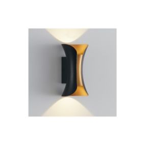 Eclairage mural LED noir intérieur doré IP54 - Foria
