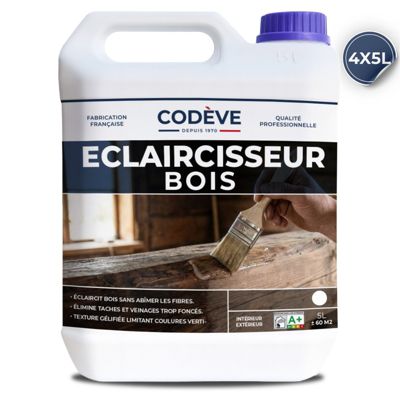 Eclaircisseur Bois - 20 L   - Codeve Bois - Décolorer, Blanchir Ou éclaircir Un Bois, Escalier Ou Sol Trop Foncé.