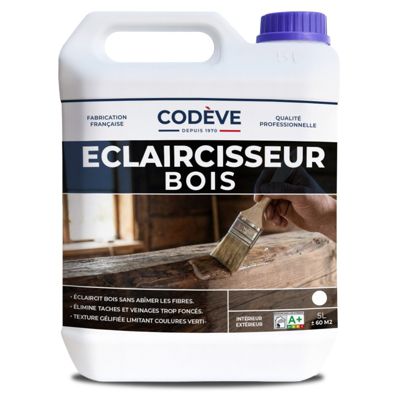 Eclaircisseur Bois - 5 L   - Codeve Bois - Décolorer, Blanchir Ou éclaircir Un Bois, Escalier Ou Sol Trop Foncé.