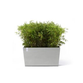 ECOPOTS Jardinière sur roues Paris 100 Blanc Gris - 100 x 40 x H. 50 cm - 137 L