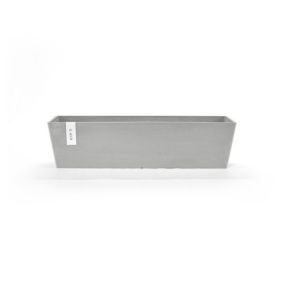 ECOPOTS Pot Rectangulaire Bruges 80 Blanc Gris - 80 x 20 x H. 20 cm - 25 L