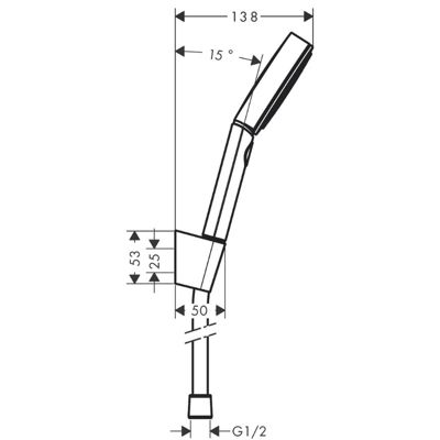 Ecostat Mitigeur thermostatique douche + Douchette à main XXL 105mm 3 jets, Flexible de douche 125cm, support mural