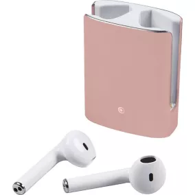 Ecouteurs connectés Bluetooth boîtier rose