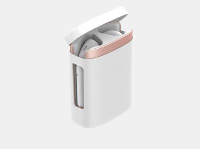 Ecouteurs connectés Bluetooth boîtier rose