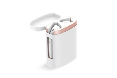 Ecouteurs connectés Bluetooth boîtier rose