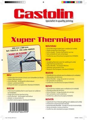 Écran thermique de soudage Castolin sans amiante L.28 x l.20 cm