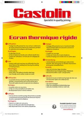 Ecran thermique rigide Castolin 1 plaque