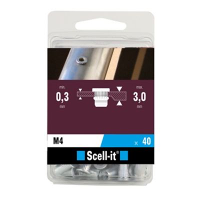 Ecrou aveugle M4 tête plate, 40 pièces