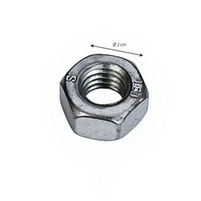 Écrou hexagonal acier zingué Diall ø20 mm - 4 pièces