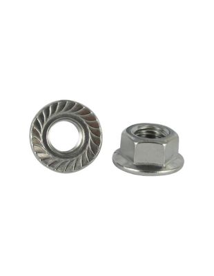 Ecrou hexagonale Embase collerette crantée M8 Inox A4 - 30 pièces