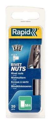 Ecrous à sertir Rapid M4, lot de 20 pièces
