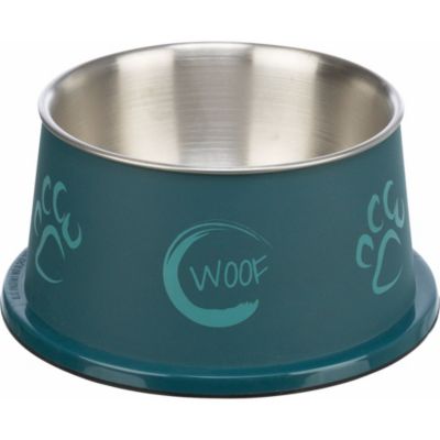 Ecuelle 0.9 litre D 19 cm  acier inox plastique couleur aléatoire pour chiens à longues oreilles,