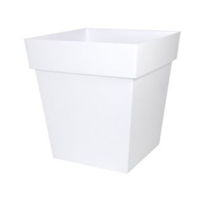 EDA Pot carre Toscane - 50 cm - 87 L - Blanc