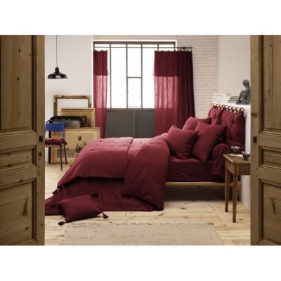 Edredon ou Bout de lit "Gaïa" toutes dimensions "Gaze de Coton" - 150x150 - Gaïa Lie de Vin