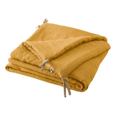 Edredon ou Bout de lit matelassé 90 x 200 cm "Soline" Lin lavé - Soline Miel - Soline Miel -