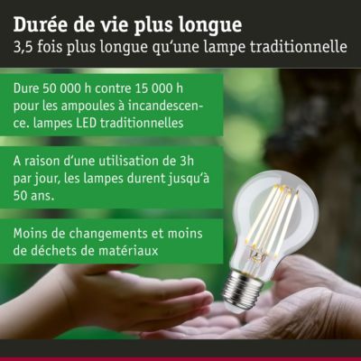 Efficient-Line Filament 230 V Ampoule LED E27 Kit de 3 3x840lm 3x4W 3000K Clair