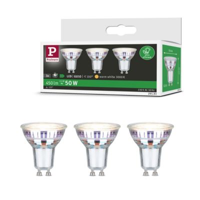 Efficient-Line Standard 230 V Réflecteur LED GU10 Kit de 3 3x450lm 3x2,5W 3000K Argent