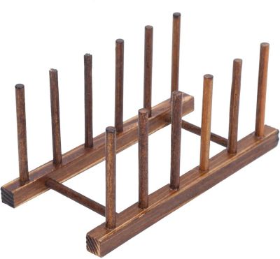 Egouttoir Vaisselle en Bois 5 rangements marron