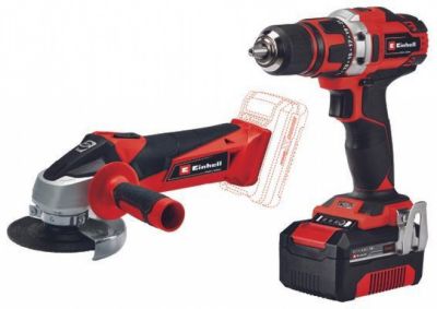 Einhell Perceuse-visseuse sans fil TE-CD 18/40 Li + Meuleuse d'angle sans fil TC-AG 18/115 Li