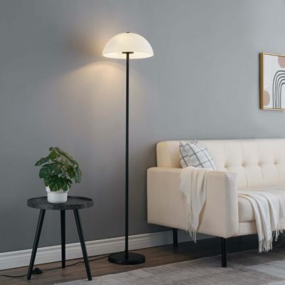 Elégant lampadaire minimaliste abat-jour en verre - Melito