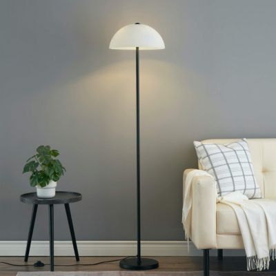Elégant lampadaire minimaliste abat-jour en verre - Melito