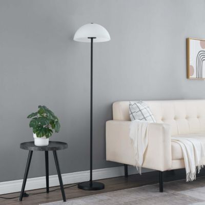 Elégant lampadaire minimaliste abat-jour en verre - Melito