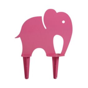 Eléphant rose déco en fer 62 x 77