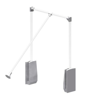 Elévateur de penderie escamotable en aluminium - boîtier argent - largeur dressing 540-690 mm