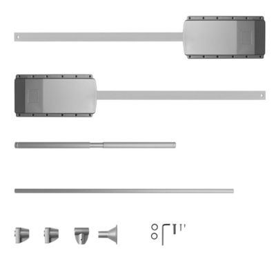 Elévateur de penderie escamotable en aluminium - boîtier argent - largeur dressing 540-690 mm