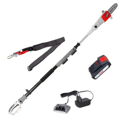 Elagueur sur perche 20V Télescopique jusqu'à 4m - Elagueuse Guide Oregon 20cm- Inclus Batterie lithium 2.0Ah+ Chargeur IKRA