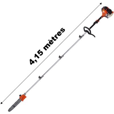 Elagueuse thermique sur perche, 52 cm3, 3 CV, longueur 4.15 mètres - GT GARDEN