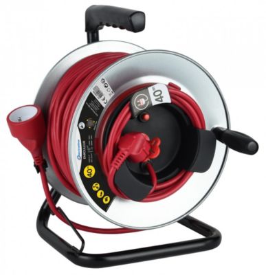 ELECTRALINE Enrouleur de câble électrique jardin avec terre fixe L. 40 m ho5vvf 3g1.5
