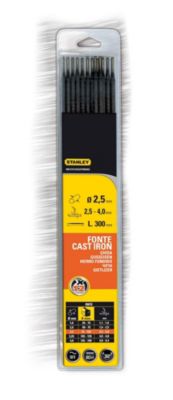 Electrode fonte ø2.5 mm x l.300 mm Stanley, 12 pièces