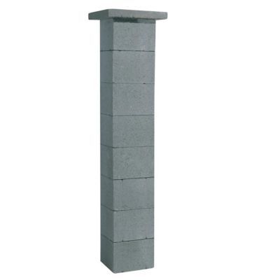 Elément de pilier 28 x 28 cm gris