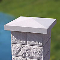 Elément de pilier bosselé blanc 30 x 30 cm