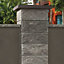Elément de pilier bosselé gris 40 x 40 cm