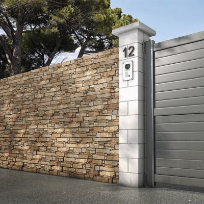 Elément de pilier lisse 30 x 30 cm blanc