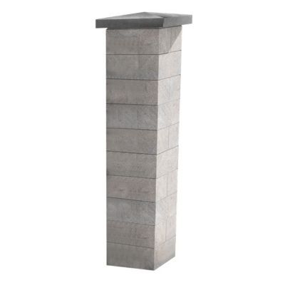 Elément de pilier marbre gris 30 x 30 cm